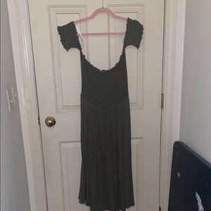 Dark Green Off-Shoulder Dress